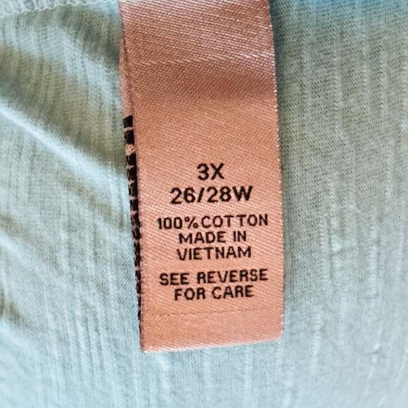 Catherines Plus Size 26/28 Teal Blue Blouse for Women – 3/4 Sleeve Stylish Top - Picture 6 of 7